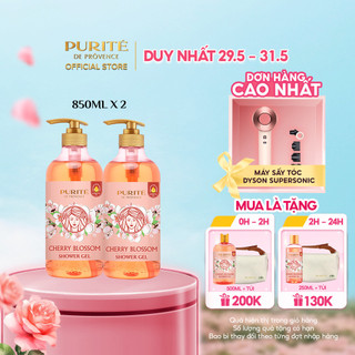  Combo 2 Sữa Tắm Sáng Mịn Hoa Anh Đào Purité 850ml