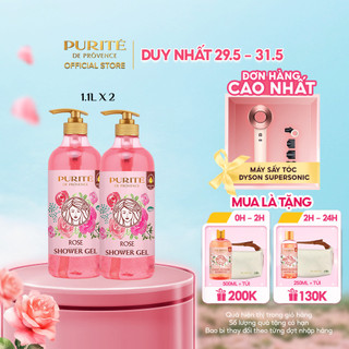  Combo 2 Sữa tắm Purité Hoa Hồng 1.1L