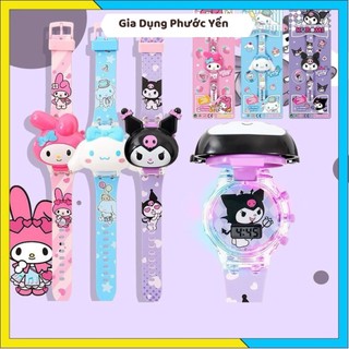 Đồng hồ trẻ em Sanrio Kuromi Watch 3D Melody Cinnamoroll Flip Luminous