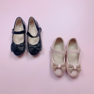 Giày búp bê Doremi nơ 2 màu hồng/đen size 25-36