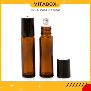 Chai lăn tinh dầu thủy tinh màu nâu 10mL - Loại tốt, thân chai dày đầu bi bằng Inox không gỉ