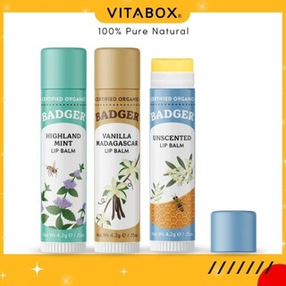 Badger - Son Dưỡng Môi Hữu Cơ Các Loại - USDA Organic Lip Balm - 4.2g