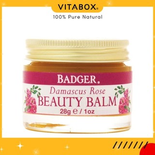 Sáp dưỡng da hoa hồng BADGER dưỡng ẩm ngày đêm, làm sáng da, chống lão hóa - Damascus Rose Balm - USDA Organic