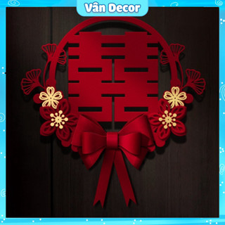 Chữ hỷ cao cấp trang trí đám cưới phòng cưới xe hoa Vân Shop