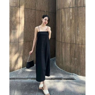 Đầm linen hai dây form suông basic THY DRESS [Mya house]