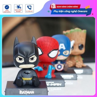 Trang trí góc làm việc taplo ô tô mô hình chibi siêu anh hùng dễ thương