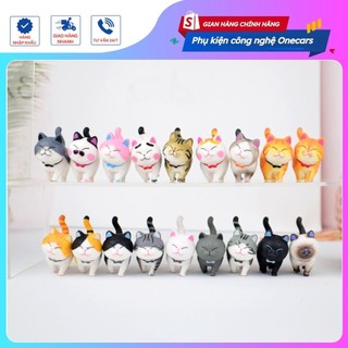 Set 9 em mèo dễ thương trang trí bàn làm việc, bàn học, tủ sách trang trí taplo xe hơi