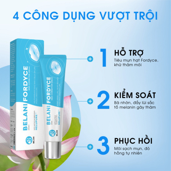 Kem Bôi Mụn Môi, Hạt Fordyce Belani - Mụn Môi, Dưỡng Ẩm, Cải Thiện Khô Môi, Nứt Nẻ, Giảm Thâm Môi