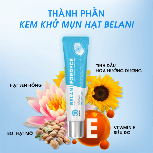 Kem Bôi Mụn Môi, Hạt Fordyce Belani - Mụn Môi, Dưỡng Ẩm, Cải Thiện Khô Môi, Nứt Nẻ, Giảm Thâm Môi