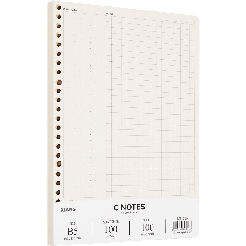 Ruột sổ còng C Notes (6x6)mm KLONG B5 100 tờ 100/76; MS: 536