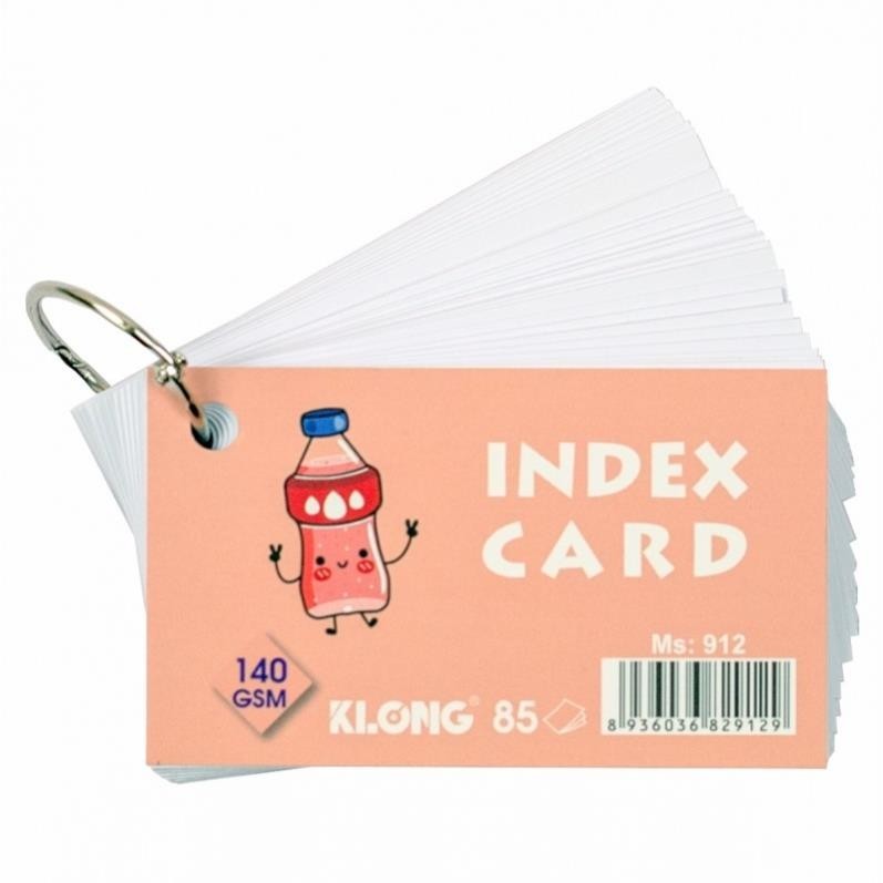 Tập thẻ Index Card KLONG A7- 85 tờ 140/92; MS: 912