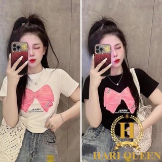 Áo croptop body Jerry nơ nhạt ngắn tay cá tính HARIQUEEN