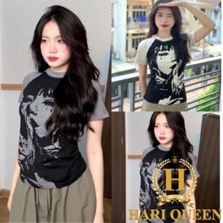 Áo Baby tee Raglan Cô Gái Nói Nhỏ HARIQUEEN - Áo phông chất cotton mát co dãn giá rẻ