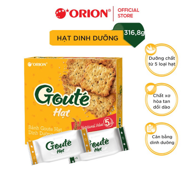 DohaMart Hộp 8 gói bánh Orion Goute Hạt dinh dưỡng (316,8G)