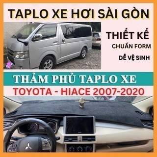 Thảm taplo xe hiace 2007-2020, che nắng chống nắng, da cacbon, vân gỗ, da lộn cao cấp xe hiace 2007-2020
