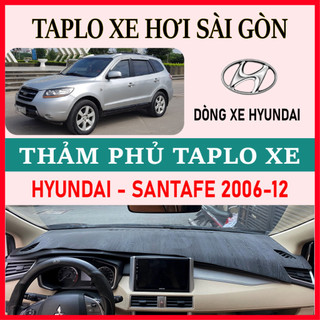 Thảm taplo hyundai santafe 2006 2007 2008 2009 2010 2011 2012, thảm taplo che nắng da carbon, da vân gỗ, nhung cừu