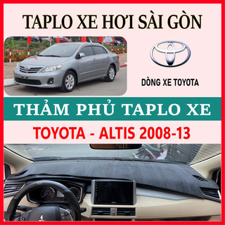 Thảm taplo toyota altis 2008 - 2013, thảm taplo che nắng da carbon, da vân gỗ, nhung cừu cao cấp, chuẩn form