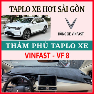Thảm taplo vinfast vf8 2021 2022 2023 2024, thảm taplo che nắng da carbon, da vân gỗ, nhung cừu cao cấp, chuẩn form