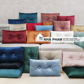 GỐI SOFA VẢI NHUNG ĐÍNH NÚT - HÌNH 01