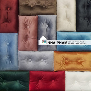 GỐI SOFA VẢI NHUNG ĐÍNH NÚT - HÌNH 01