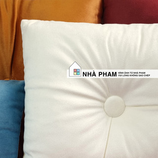 GỐI SOFA VẢI NHUNG ĐÍNH NÚT - HÌNH 01