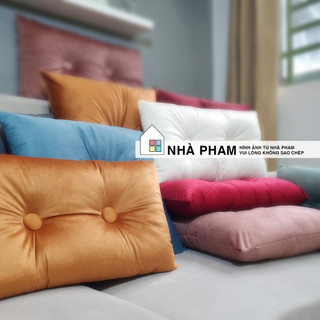 GỐI SOFA VẢI NHUNG ĐÍNH NÚT - HÌNH 01