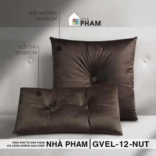 Gối sofa vải nhung đính nút - hình 12