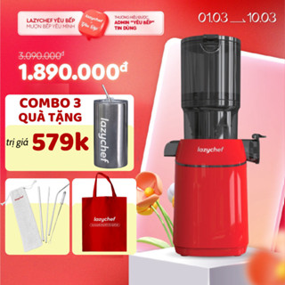 Máy Ép Chậm Nguyên Quả 3S Lazychef 200W LC-04ME Dòng Premium - Máy Ép Trái Cây, Làm Kem, Tháo Lắp 3 Giây, Công Nghệ