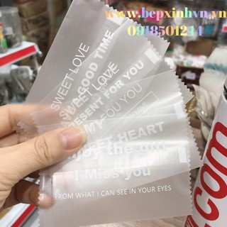 Túi hàn mờ trắng có chữ 7x10cm