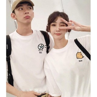Áo thun cặp đôi BY.DUNI nam nữ form rộng tay lỡ unisex, áo cặp bạn thân vải cotton UT