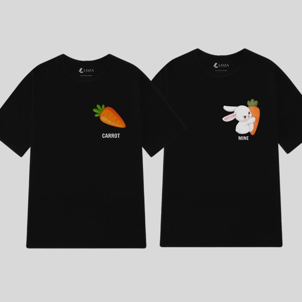 Áo phông cặp đôi nam nữ màu đen - Áo thun đôi form rộng UT