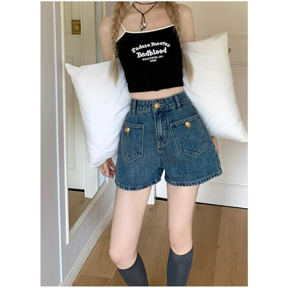 Quần Jean Short Nữ, quần đùi bò nữ Mùa Hè Mỏng Thiết Kế Phù Hợp Với Retro Đơn Giản Q39 | BigBuy360 - bigbuy360.vn