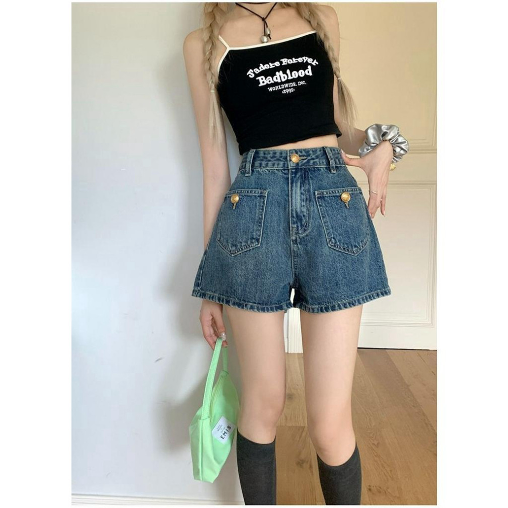 Quần Jean Short Nữ, quần đùi bò nữ Mùa Hè Mỏng Thiết Kế Phù Hợp Với Retro Đơn Giản Q39 | BigBuy360 - bigbuy360.vn