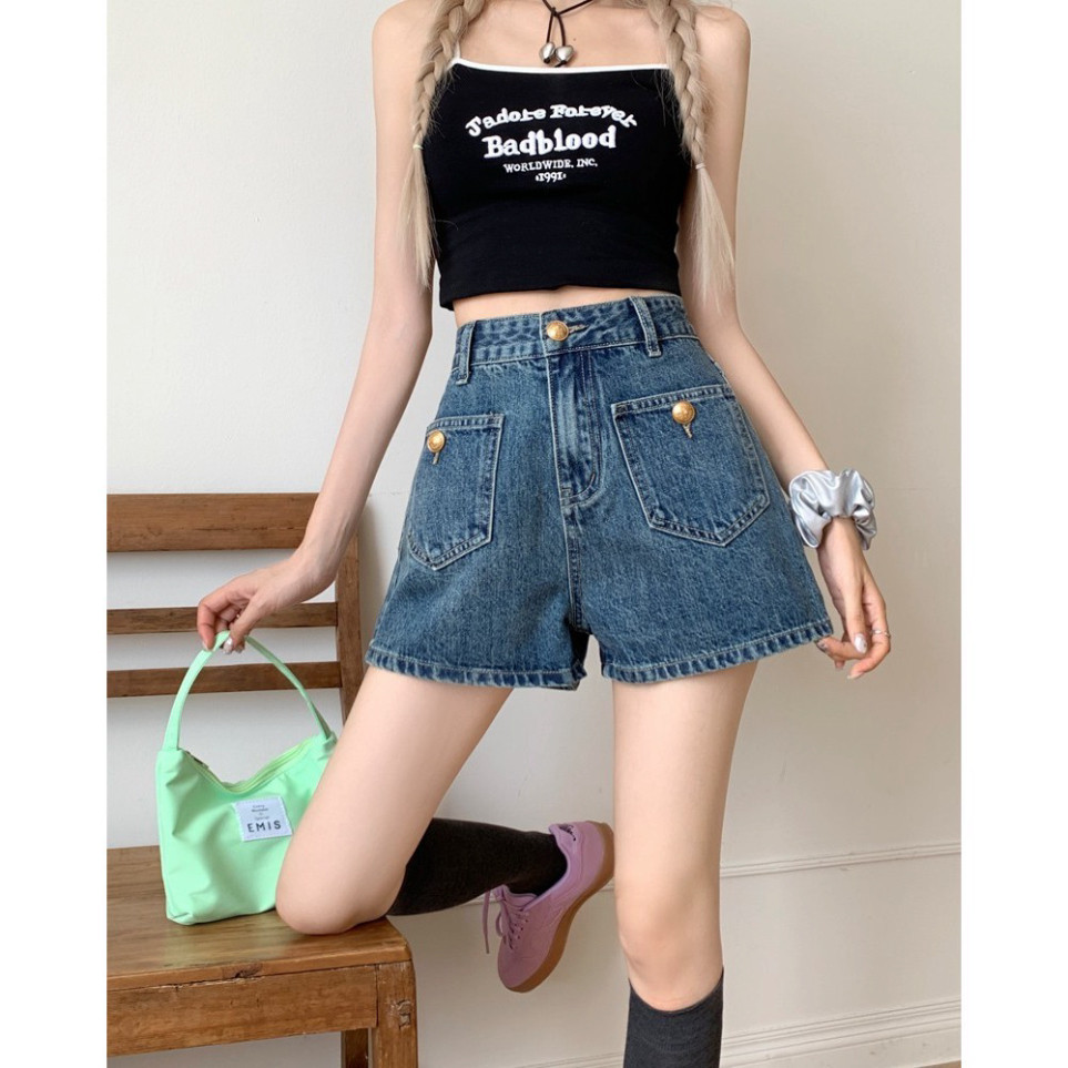 Quần Jean Short Nữ, quần đùi bò nữ Mùa Hè Mỏng Thiết Kế Phù Hợp Với Retro Đơn Giản Q39 | BigBuy360 - bigbuy360.vn