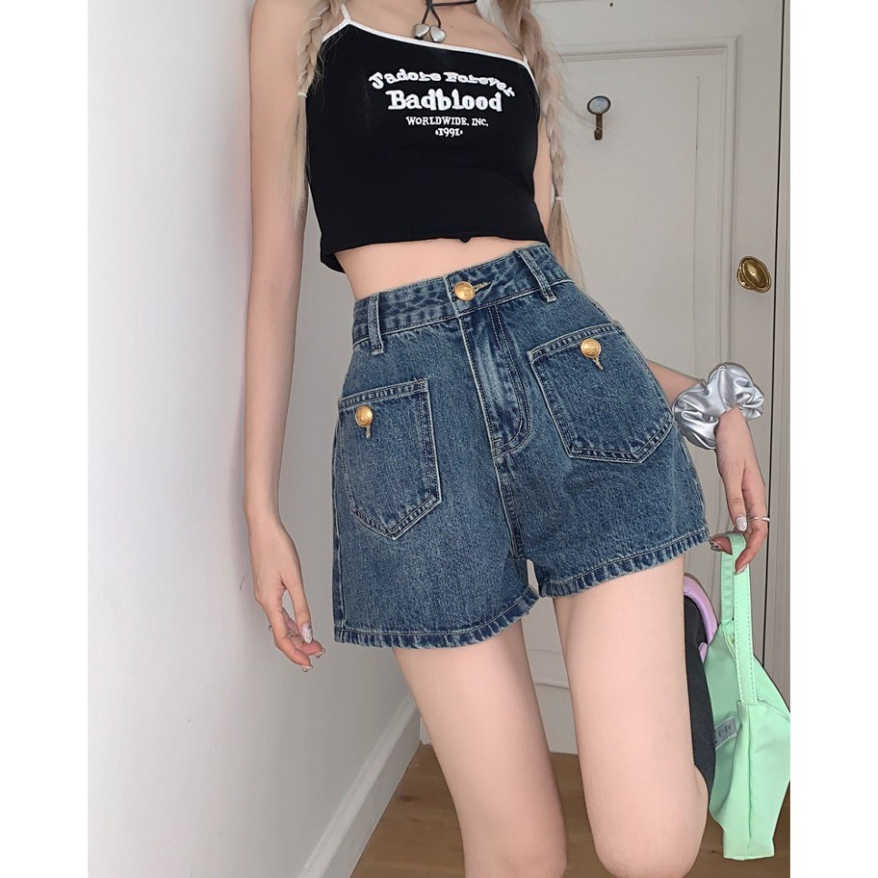Quần Jean Short Nữ, quần đùi bò nữ Mùa Hè Mỏng Thiết Kế Phù Hợp Với Retro Đơn Giản Q39 | BigBuy360 - bigbuy360.vn