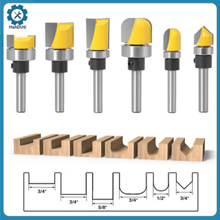 Set 1 / 6 mũi phay router 6mm cắt gỗ