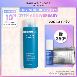Sữa rửa mặt cân bằng độ ẩm và giảm dầu Paula's Choice Skin Balancing Oil Reducing Cleanser 473ml - 1151