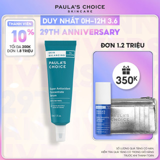Tinh chất chống lão hóa cân bằng độ ẩm Paula's Choice Skin Balancing Super Antioxidant Concentrate Serum 30ml Mã: 3350