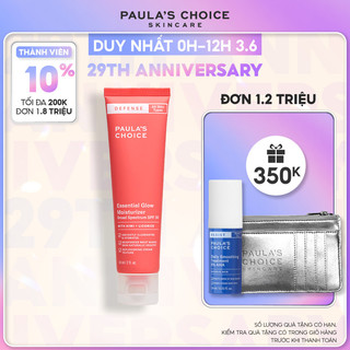 Kem dưỡng tái tạo da chống nắng phổ rộng SPF 30 Paula's Choice Defense Essential Glow Moisturizer SPF30 60ml 2230