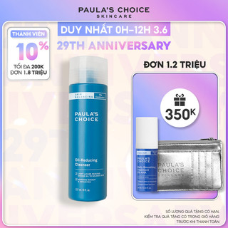 Sữa rửa mặt cho da dầu cân bằng độ ẩm và kiềm dầu Paula’s Choice Skin Balancing Oil Reducing Cleanser 237ml 1150
