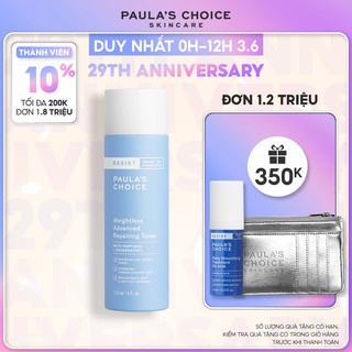 Toner siêu nhẹ cho da dầu và lão hóa Paula's Choice Resist Weightless Advanced Repairing Toner 118ml 7780