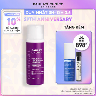 Tinh chất chống lão hóa từ Retinol và Bakuchiol  Paula's Choice Clinical 0.3% Retinol + 2% Bakuchiol 30ml - 8015