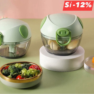 Máy xay tỏi ớt mini tiện lợi cho gian bếp 3 lưỡi dao kéo tay xay tỏi ớt hành xay rau củ quả