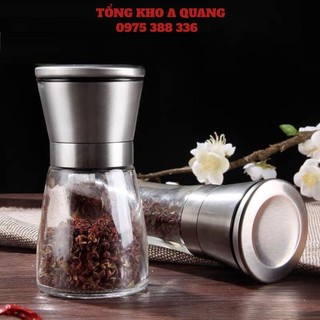 Lọ xay tiêu, cối xay tiêu, xay hạt cầm tay siêu nhanh bằng inox, thủy tinh,lọ say tiêu inox - ak2429