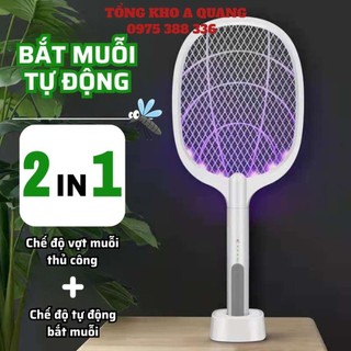 Vợt muỗi thông minh kiêm đèn bắt muỗi tự động 2in1 pin sạc điện cao cấp, vợt bắt muỗi,vợt gấp gọn mẫu mới nhập khẩu