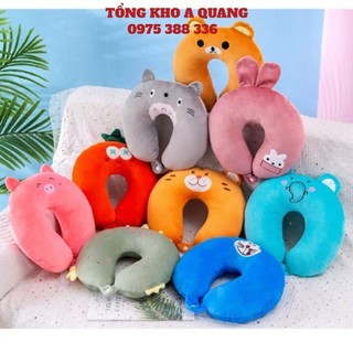 Gối Kê Cổ Chữ U Văn Phòng, Xe Ô Tô (Được Chọn Màu) -- Đỡ Mỏi Gáy -- Vải Mịn Không Xù