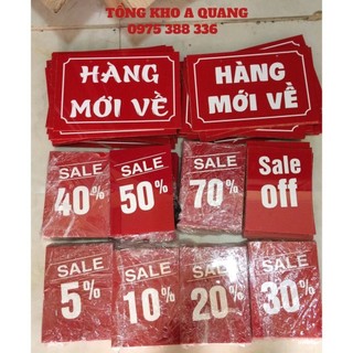 Bảng Sale. Giấy Sale. Biển Hàng Mới Về, Bảng Sale 10%, Bảng Sale 20%, Bảng Sale 30%, Bảng Sale 40%,  Bảng Sale 50%