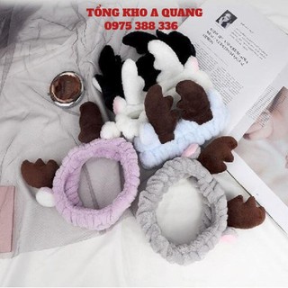 Băng Đô Sừng Hươu Nữ Hàn Quốc Vải Cao Cấp Nhiều Màu Dễ Thương Xinh Xắn -- Hàng Loại 1