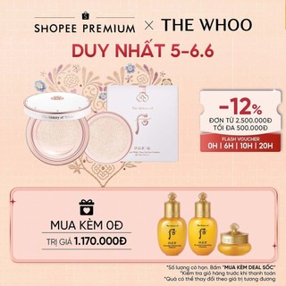  Cushion chống nắng nâng tông Whoo Gongjinhyang Seol White SPF50+/PA+++ 13g