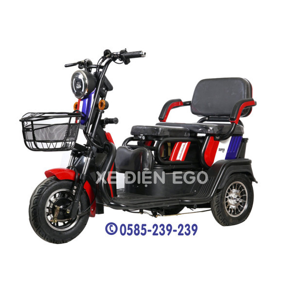 Xe điện 3 bánh an toàn dành cho người lớn tuổi, người khuyết tật, đầy đủ phụ kiện, bình điện, sạc điện | BigBuy360 - bigbuy360.vn